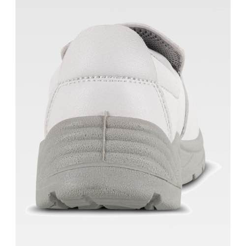 parte posterior del zapato de seguridad color blanco especial alimentación