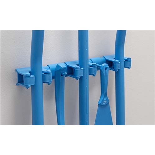 Colgador Azul para utensilios de limpieza de plástico